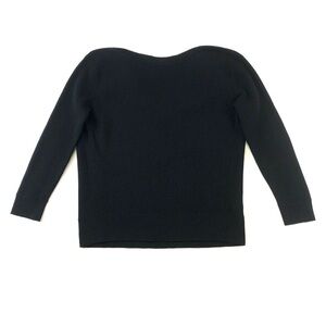 Club Monaco Italian cashmere sweater black drape back neck pullover